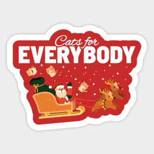 Cats for Every Body - Funny Santa and Cats Sticker